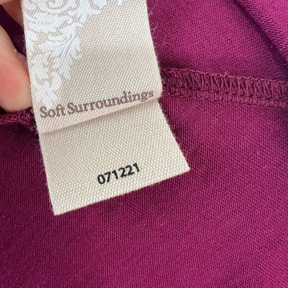 Soft Surroundings Burgundy Tank Maxi Dress Scoop Neck Pullover Size Medium M - Picture 7 of 8